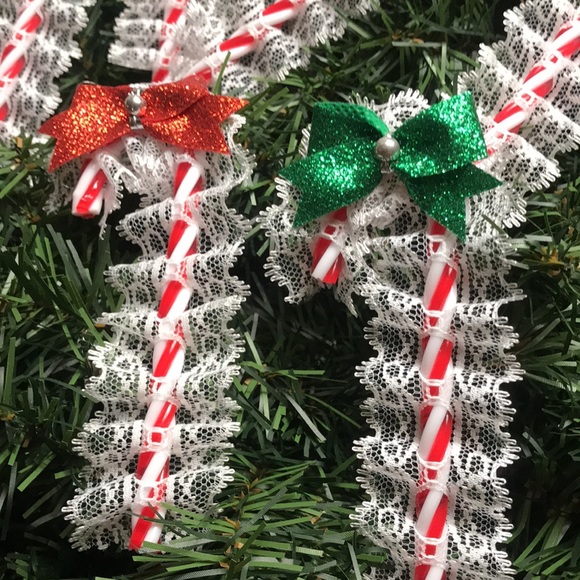 Set Of 4 Acrylic Candy Canes Ornaments - Picture 3 of 4